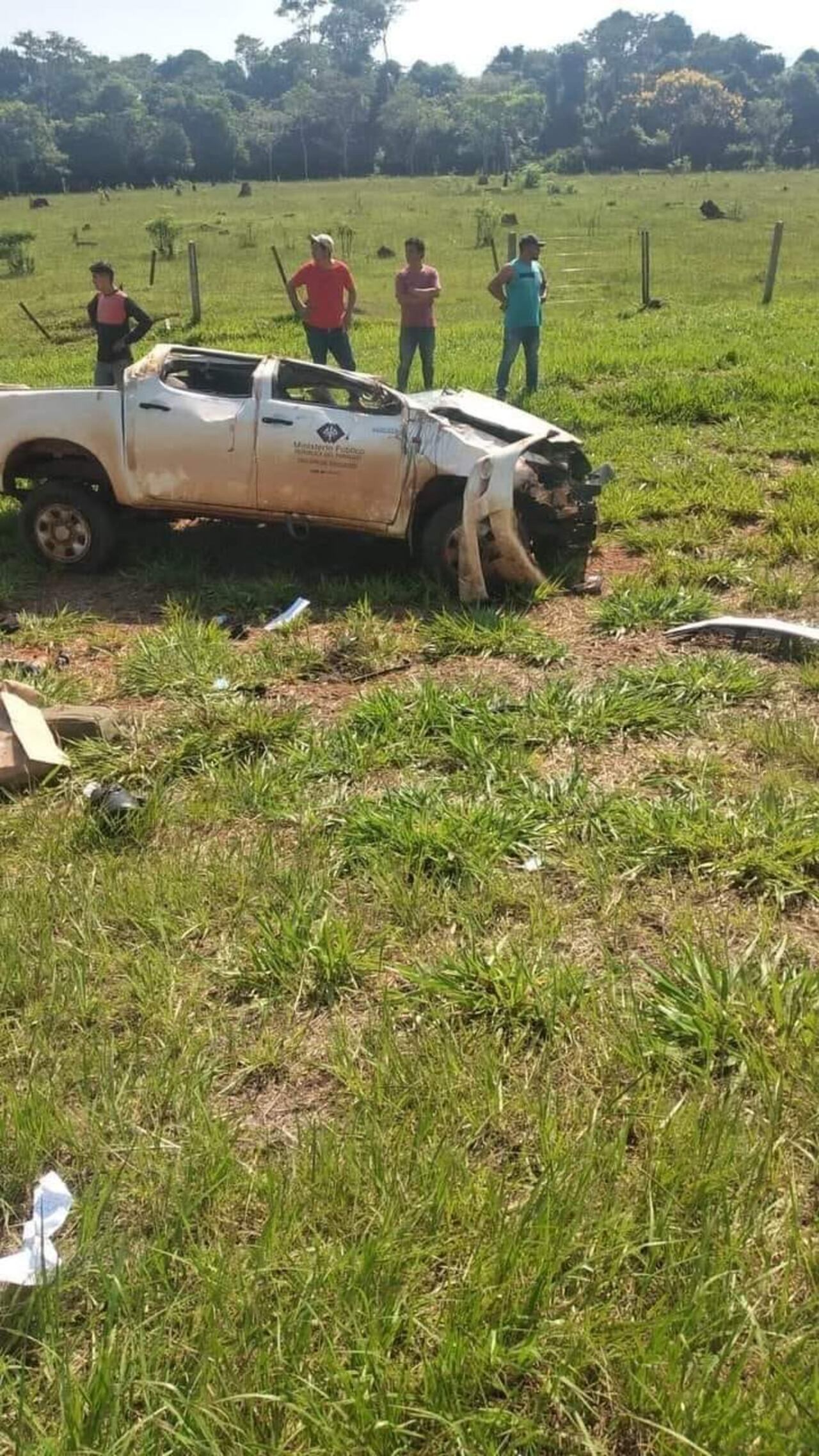 Comitiva fiscal sufre grave accidente de tránsito en Canindeyú. Foto: Redes