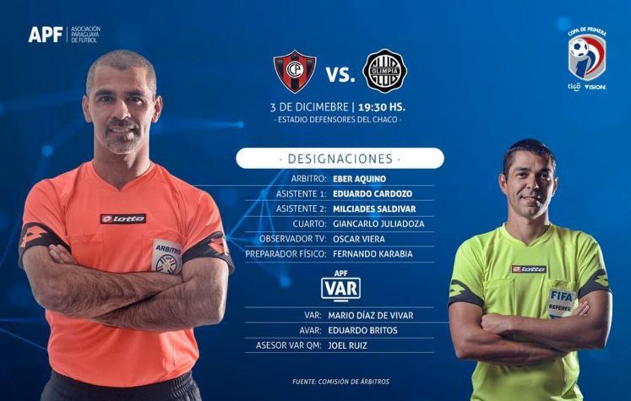 Autoridades designadas para el Clásico: Foto: APF