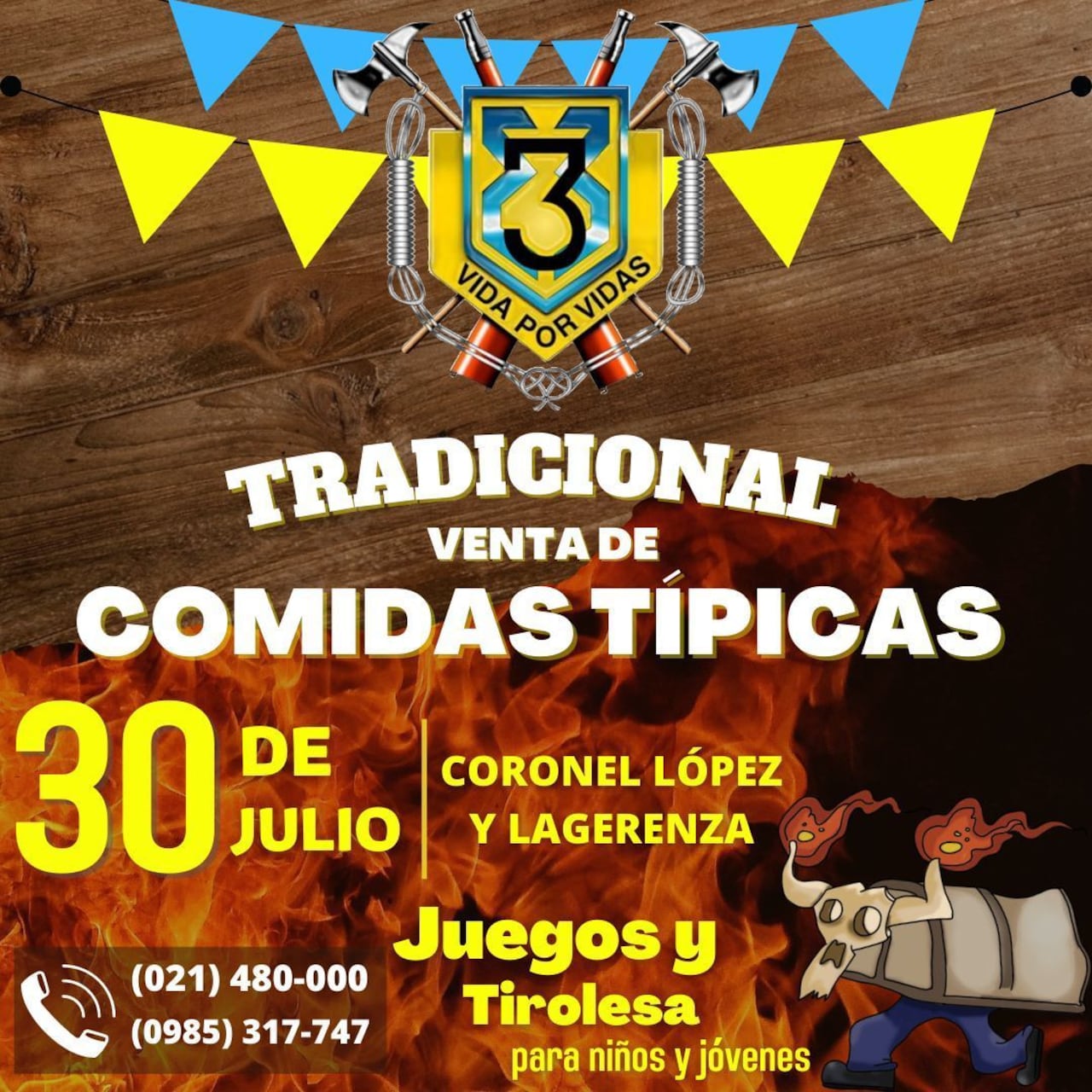 Tradicional venta de comidas típicas. Imagen: Gentileza.