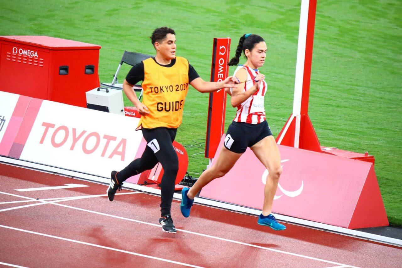 La atleta paraguaya Melissa Tillner debutó en los 100 metros llanos con un nuevo récord nacional. Foto: SND.