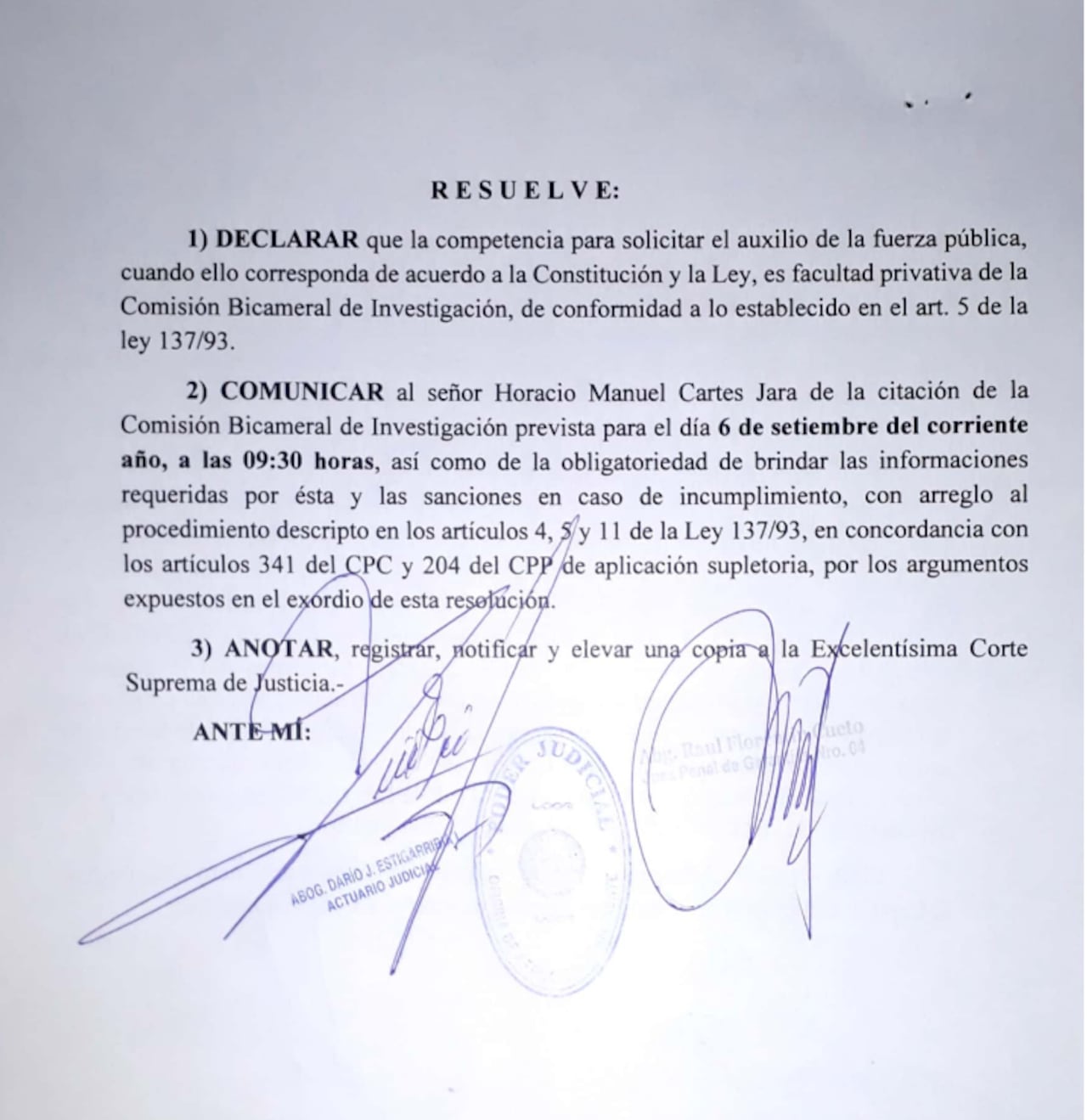 Juez no obligará a Horacio Cartes a presentarse en persona ante la CBI. Foto: Archivo.