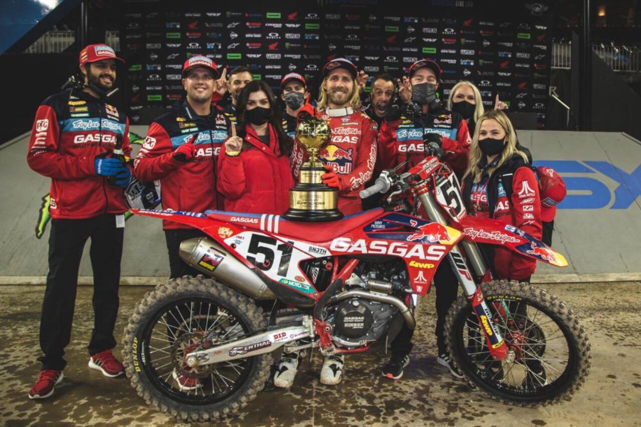 Debut y victoria de Justin Barcia con GasGas. Foto: @MotocrossNews