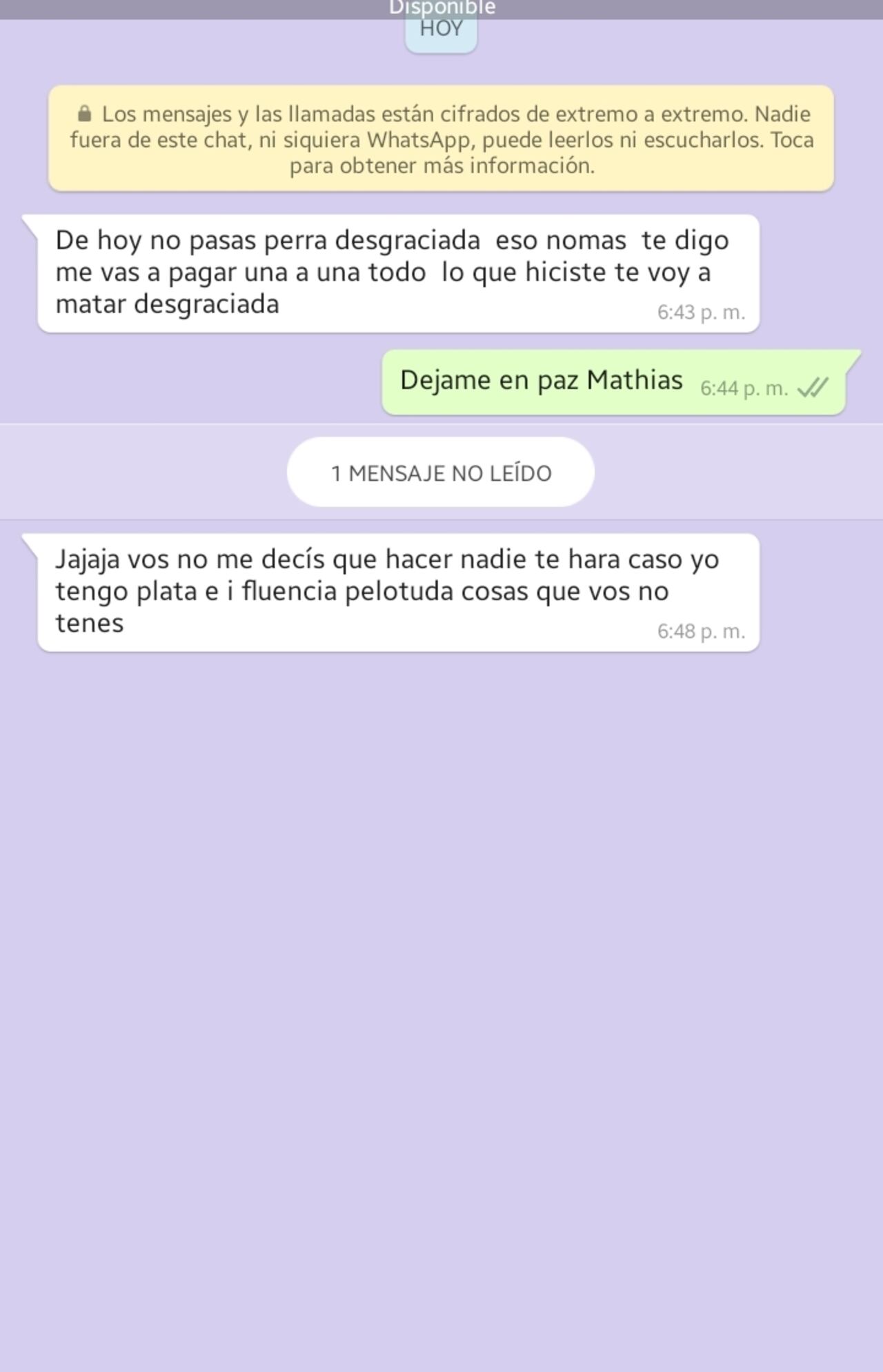 Uno de los escritos del agresor. Foto: gentileza.