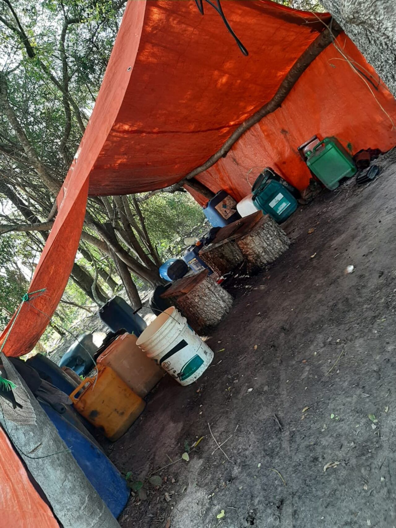 El campamento es de reciente data, aseguraron.Foto: Fiscalía
